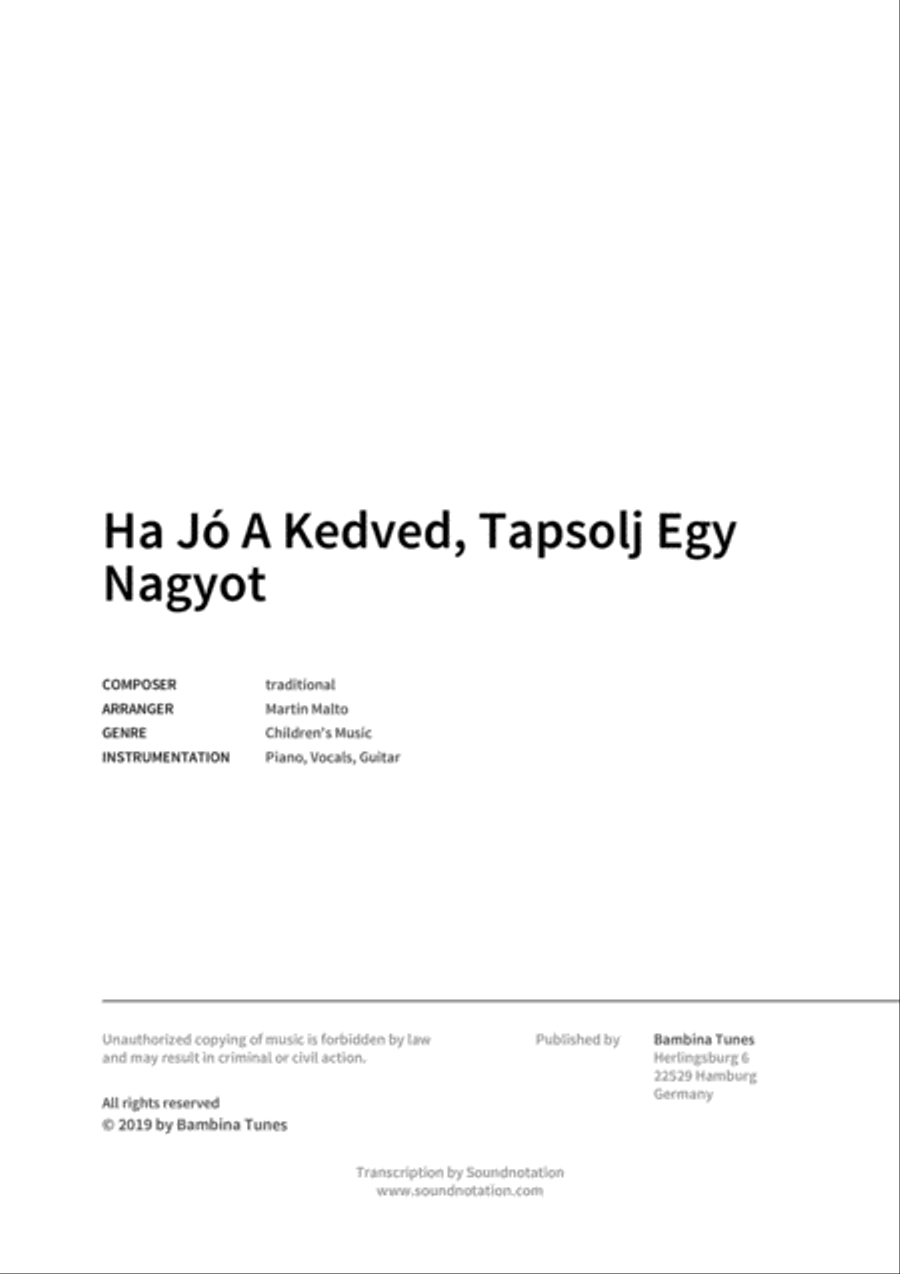 Ha Jo A Kedved, Tapsolj Egy Nagyot Piano, Vocal, Guitar scores gallery preview page 2