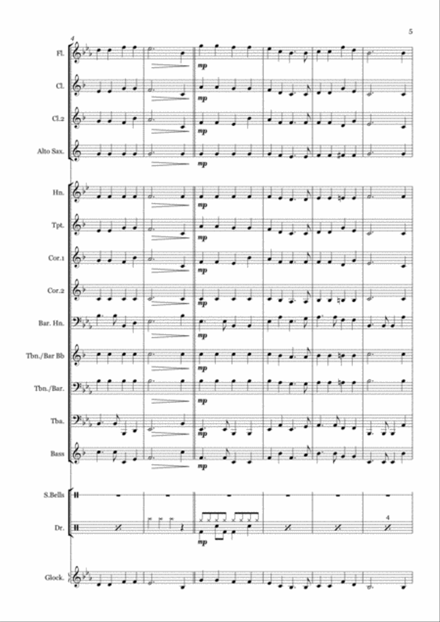 Two Christmas Songs for Wind Band Concert Band scores gallery preview page 5