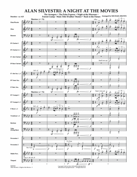 Alan Silvestri: A Night at the Movies - Conductor Score (Full Score)