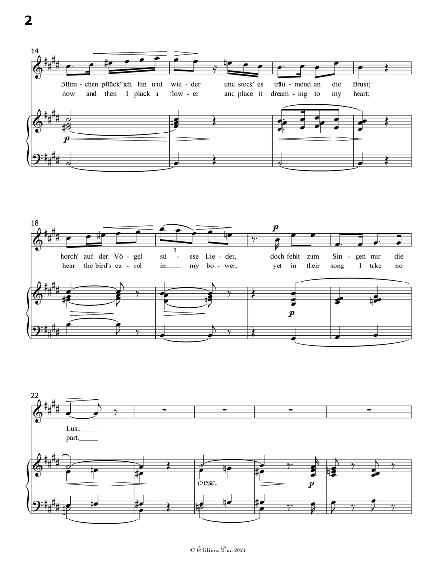 Im Fruhling, by Robert Franz, in E Major Voice scores gallery preview page 4