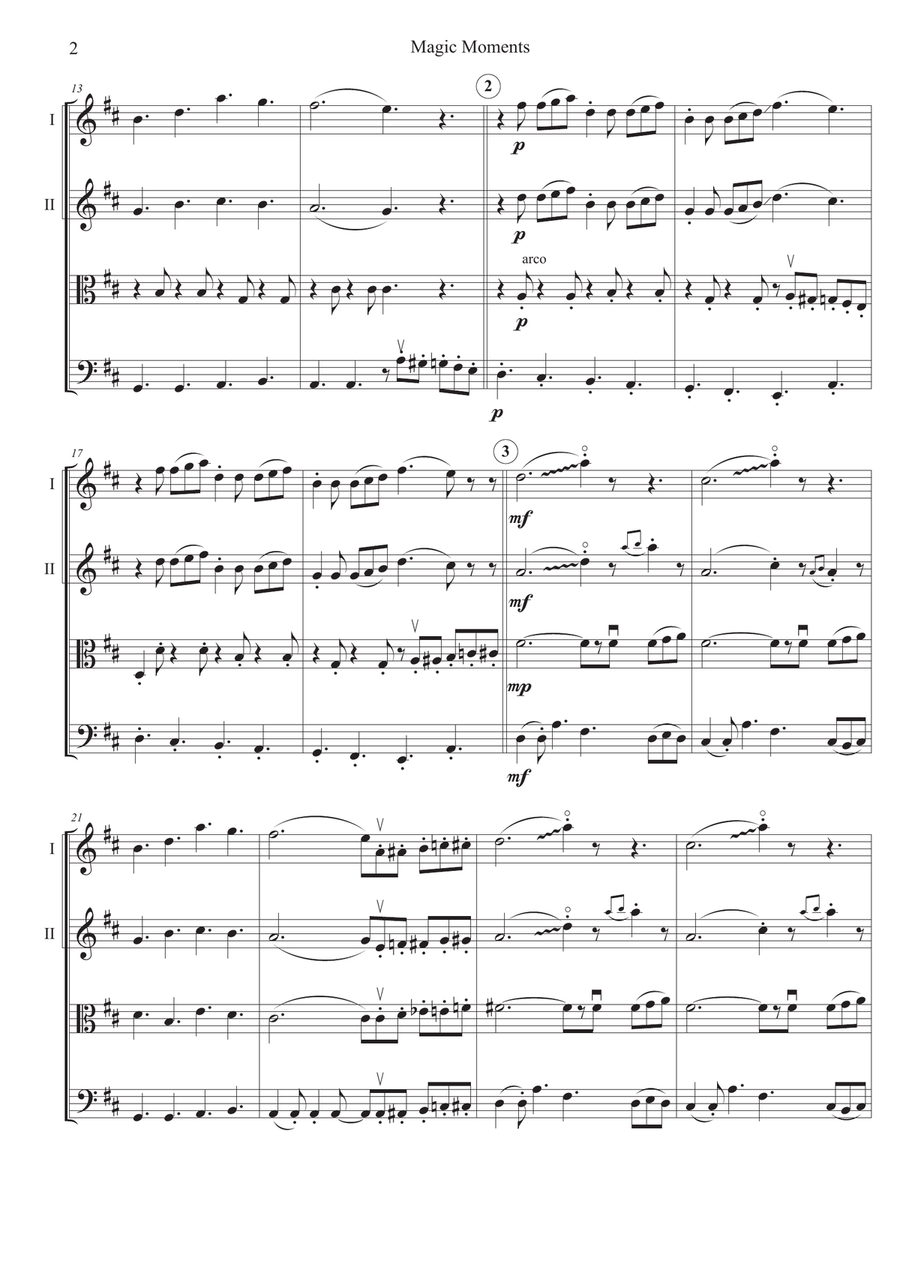Magic Moments String Quartet scores gallery preview page 2