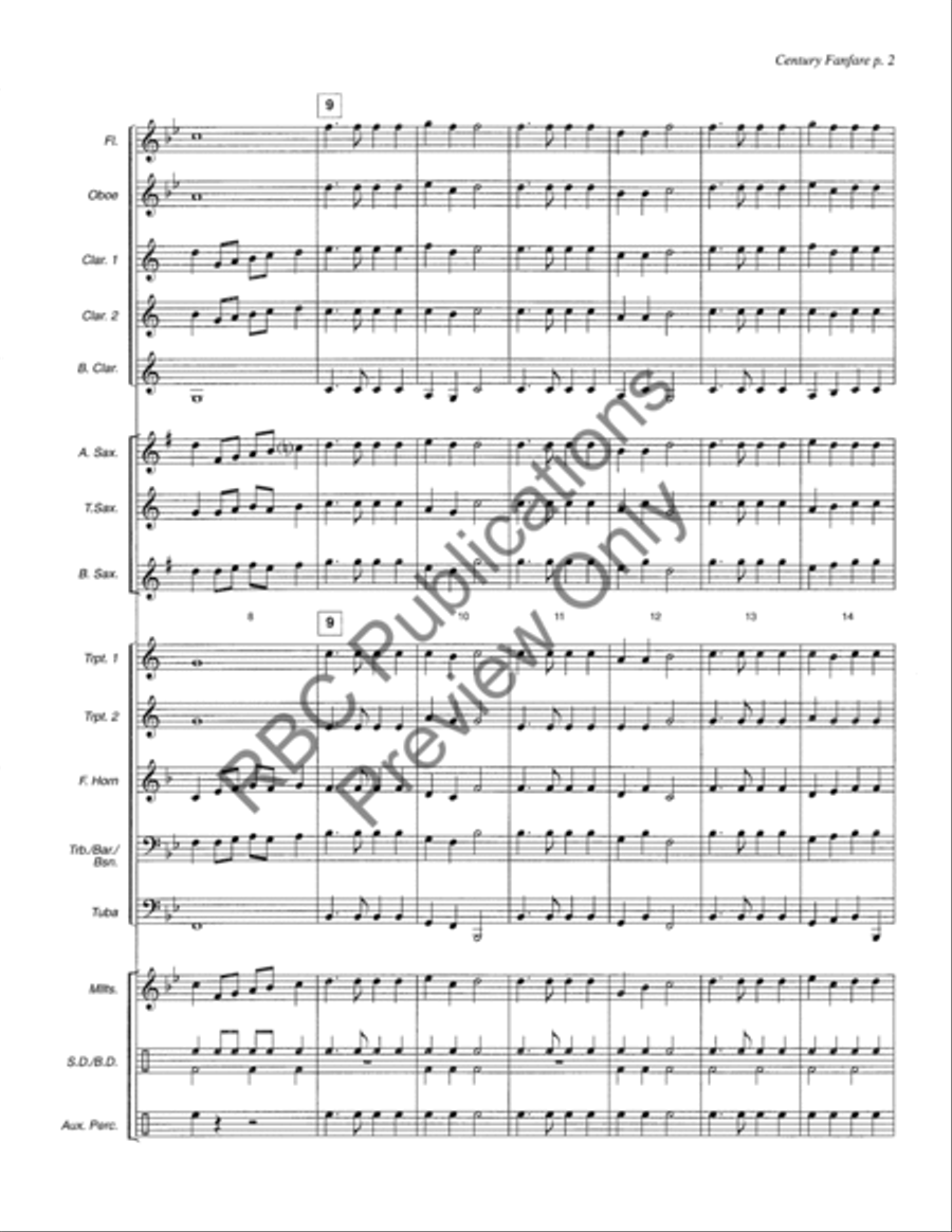 Century Fanfare Century Fanfare Concert Band scores gallery preview page 5