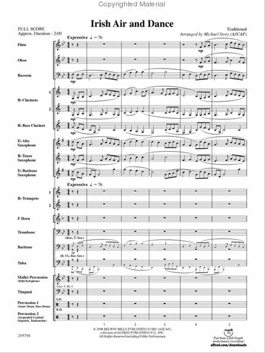Irish Air and Dance (score only) Concert Band scores gallery preview page 2