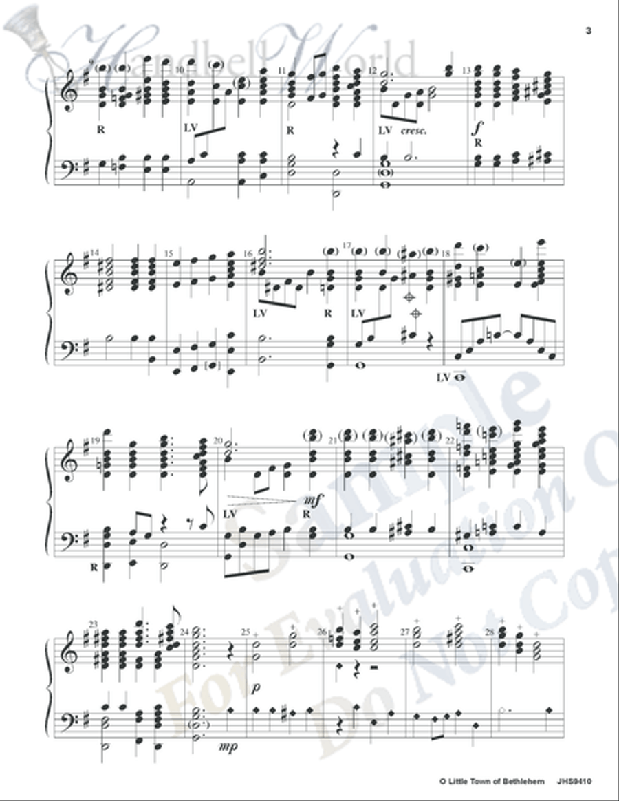 O Little Town of Bethlehem 5-Octaves scores gallery preview page 4