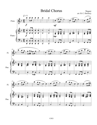 Bridal Chorus (Here Comes the Bride) for Solo Flute and Piano