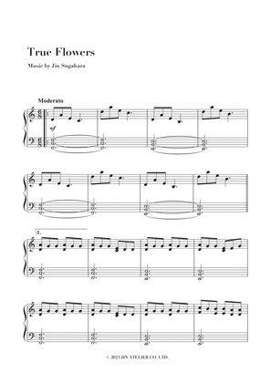 Emotional Piano Solo Sheet Music "True Flowers"