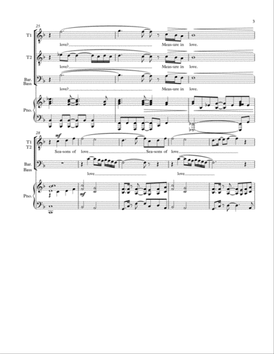 Seasons Of Love Seasons Of Love TTBB scores gallery preview page 3