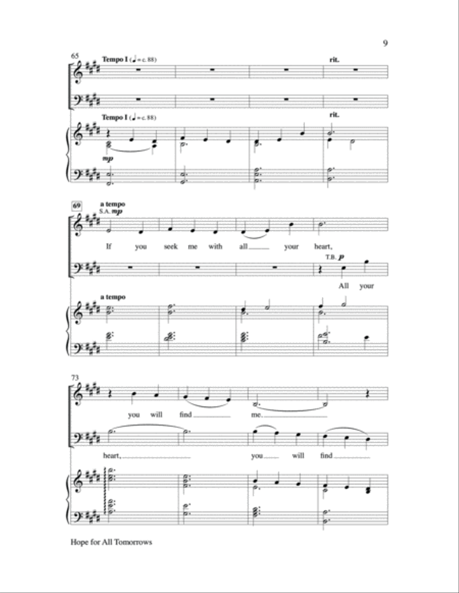 Hope for all Tomorrows Hope for all Tomorrows Choir scores gallery preview page 9