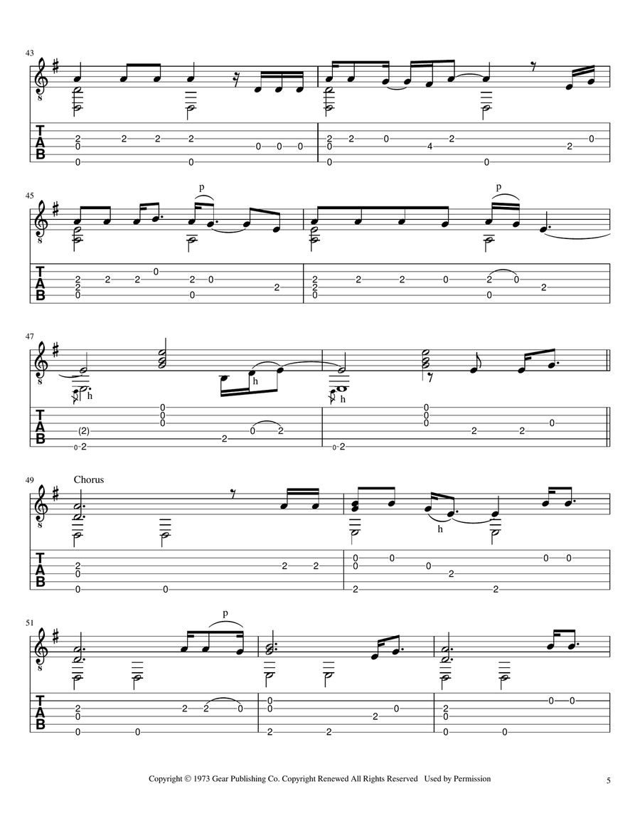 Turn The Page Turn The Page Guitar Solo scores gallery preview page 6