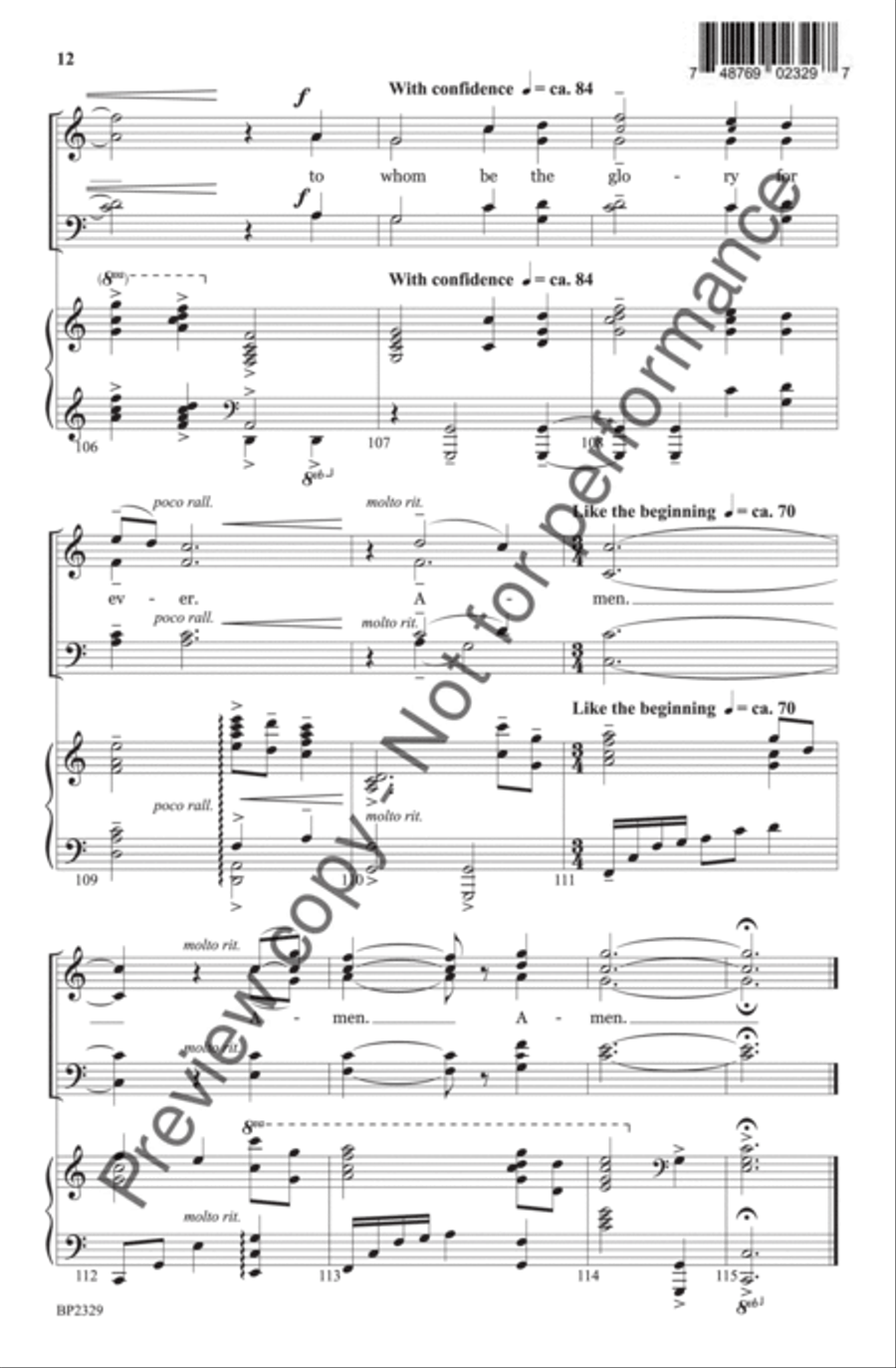 O God Beyond All Praising 4-Part scores gallery preview page 13
