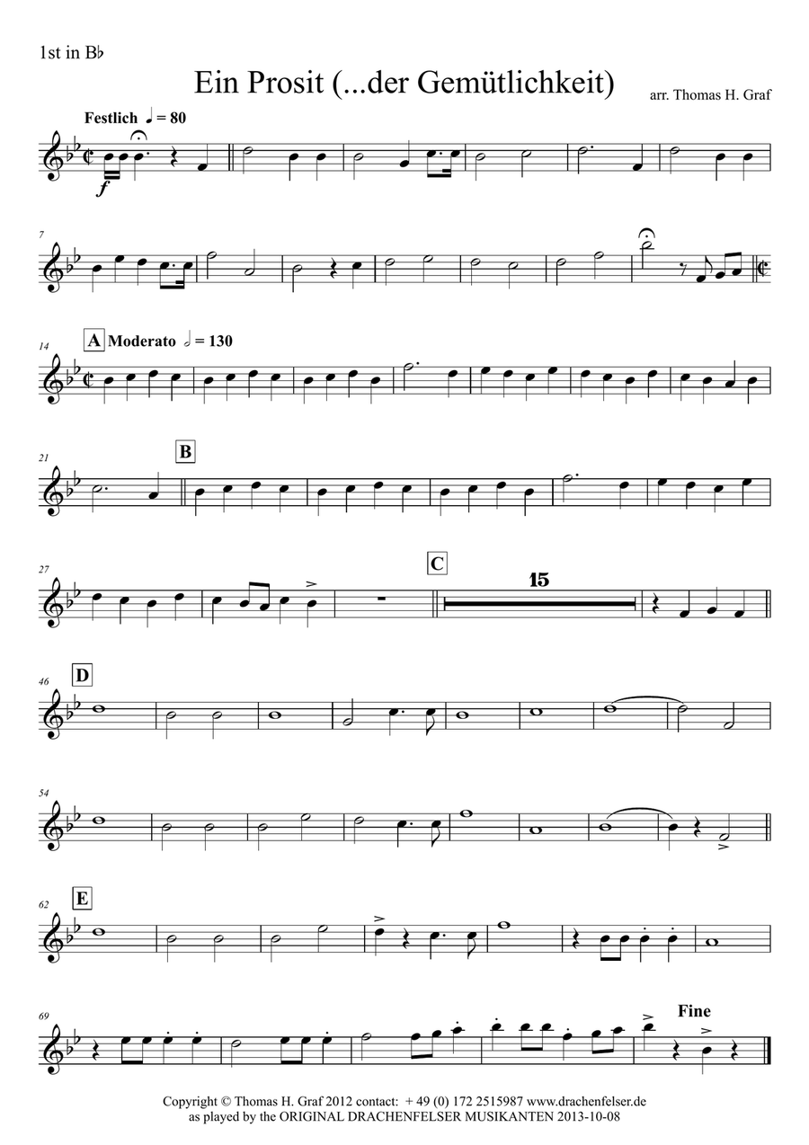 Ein Prosit - German Folk Song - Oktoberfest - German Band Concert Band scores gallery preview page 3