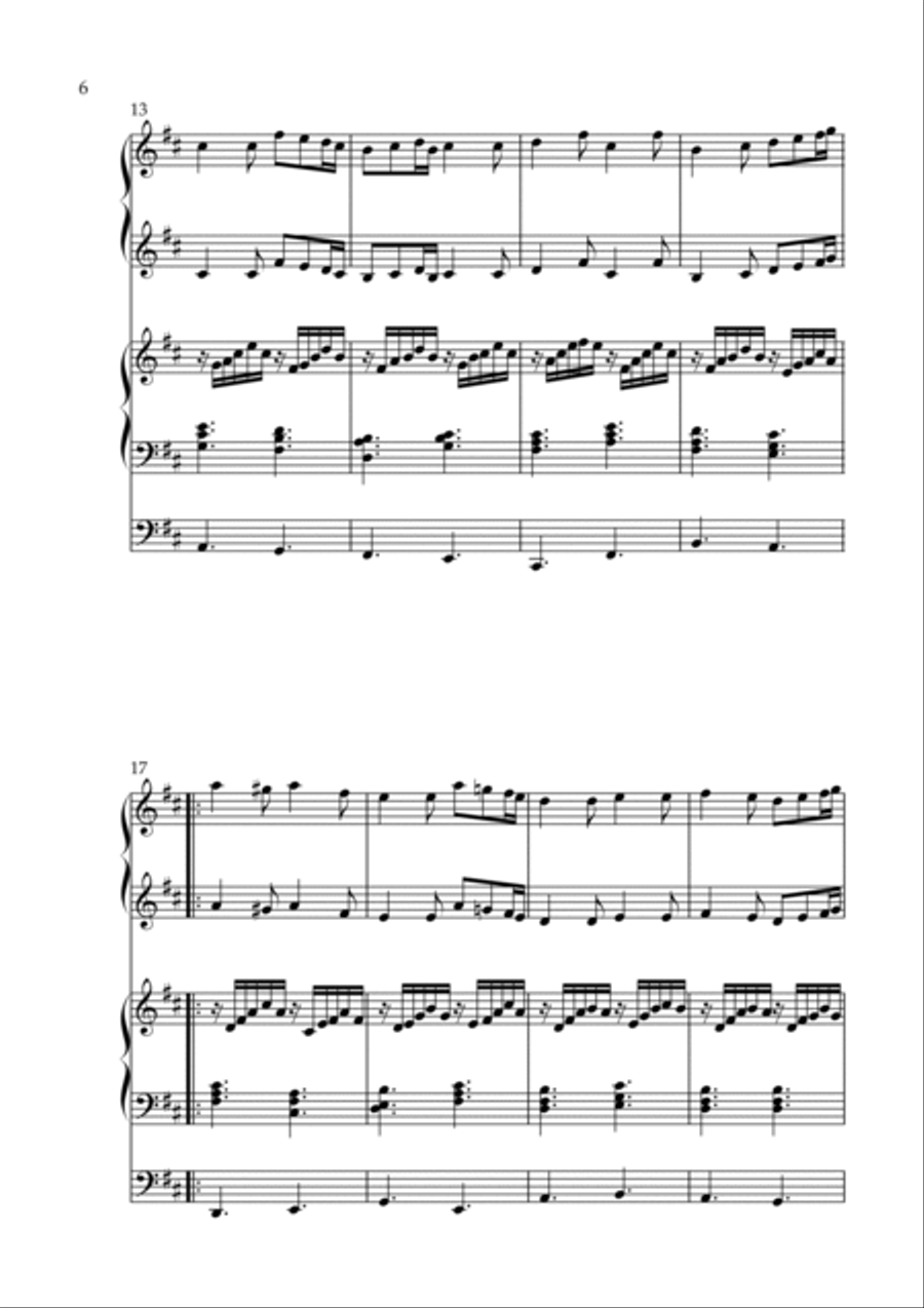 Variations on Ukrainian National Anthem, Op. 226 (Organ Duet) by Vidas Pinkevicius Organ Solo scores gallery preview page 6