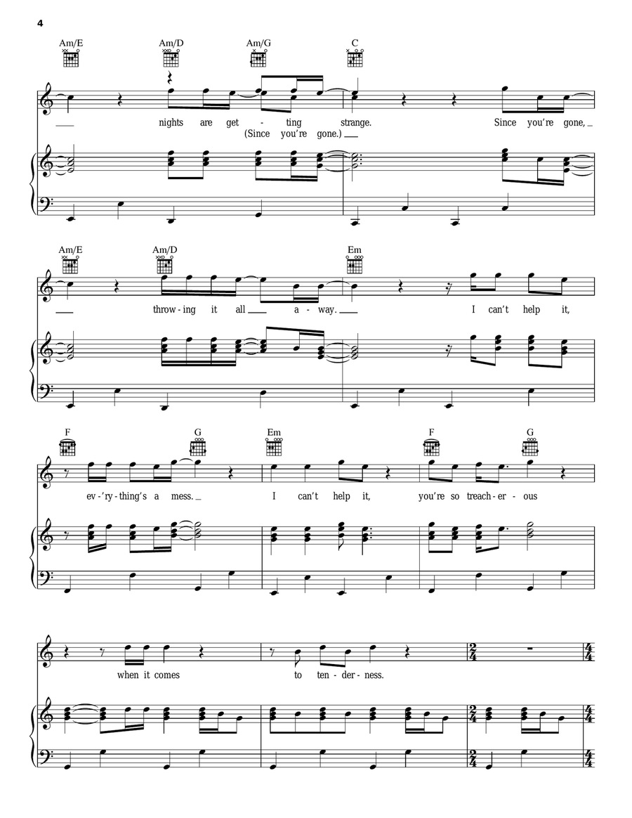 Since You're Gone Since You're Gone Piano, Vocal, Guitar scores gallery preview page 4