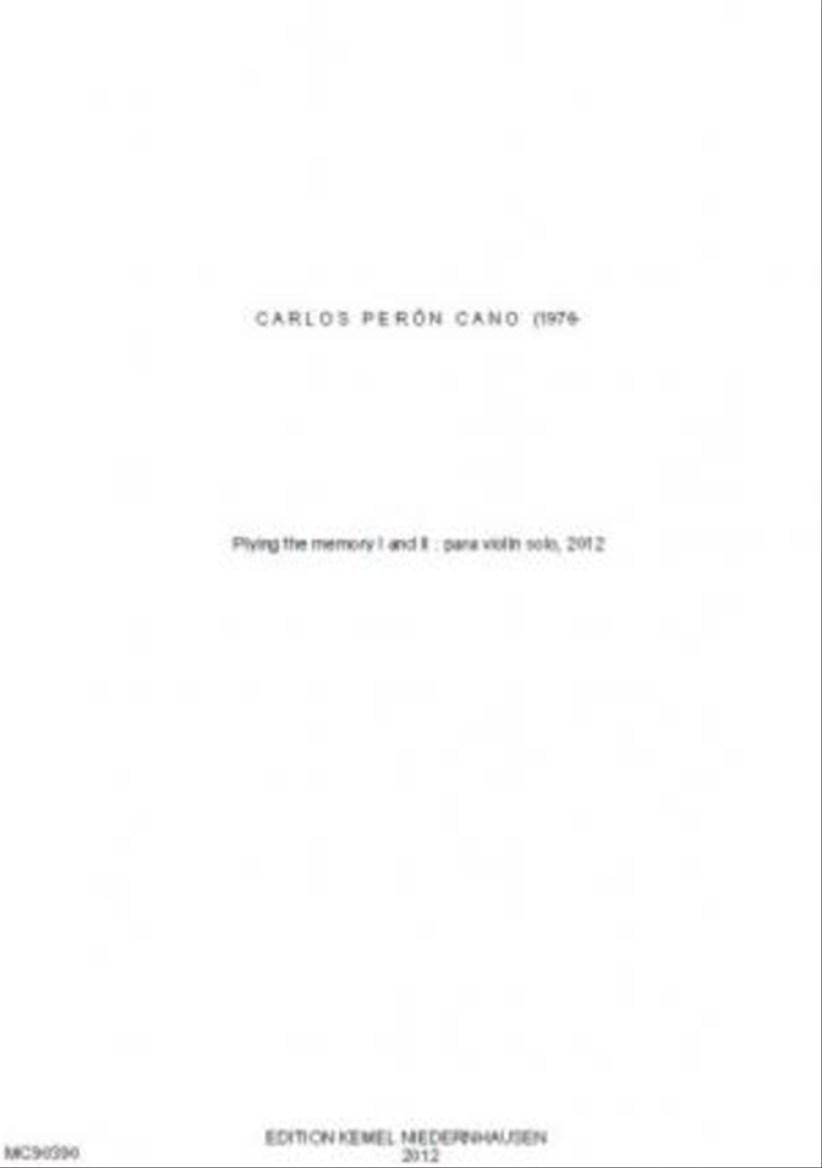 Plying the memory I and II Violin Solo scores gallery preview page 1