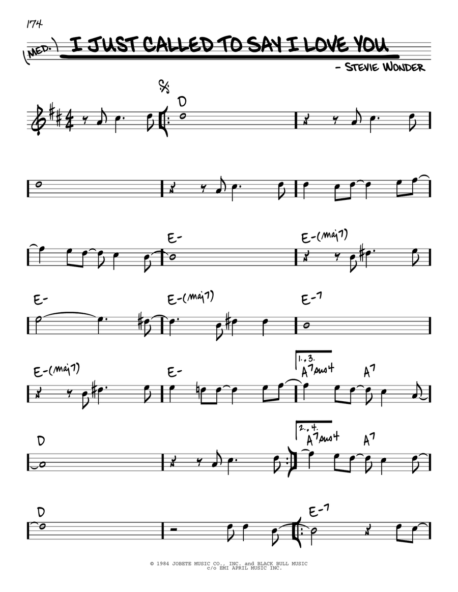 I Just Called To Say I Love You Piano scores gallery preview page 1