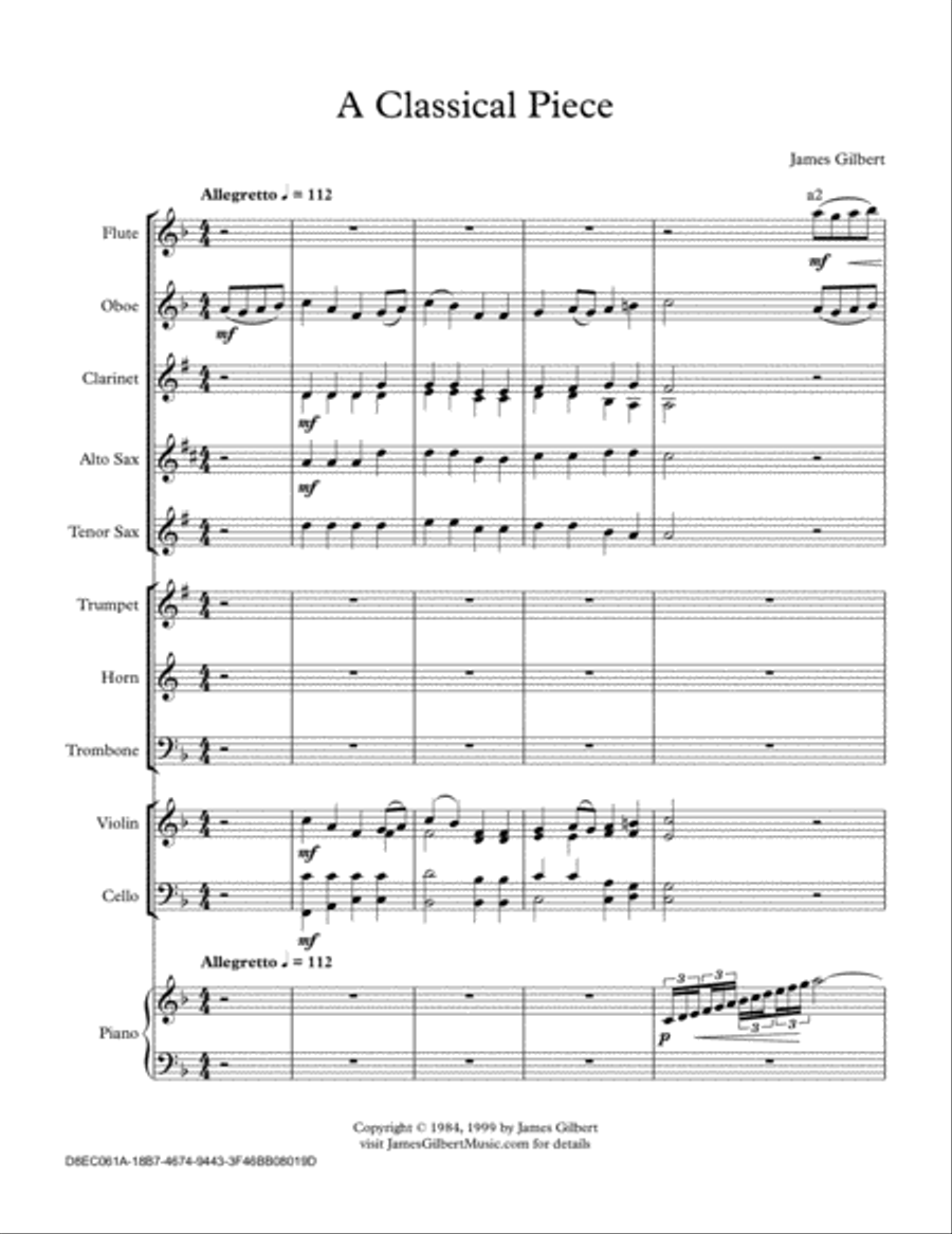 A Classical Piece Full Orchestra scores gallery preview page 1