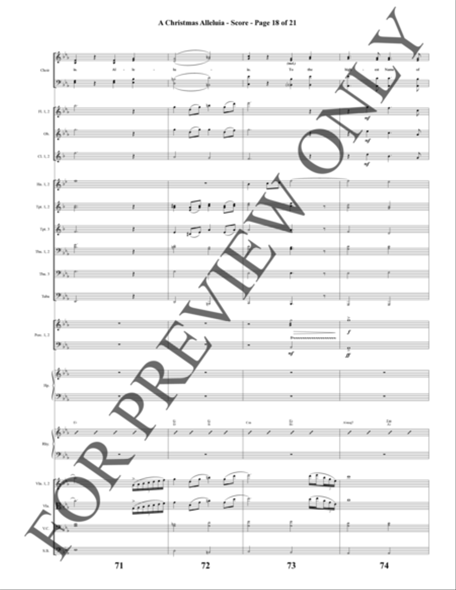 A Christmas Alleluia - Orchestration (pdf) Choir scores gallery preview page 19