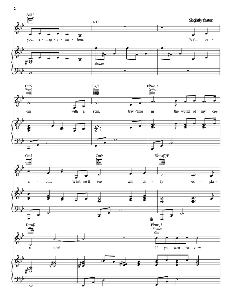Pure Imagination Piano, Vocal, Guitar scores gallery preview page 2