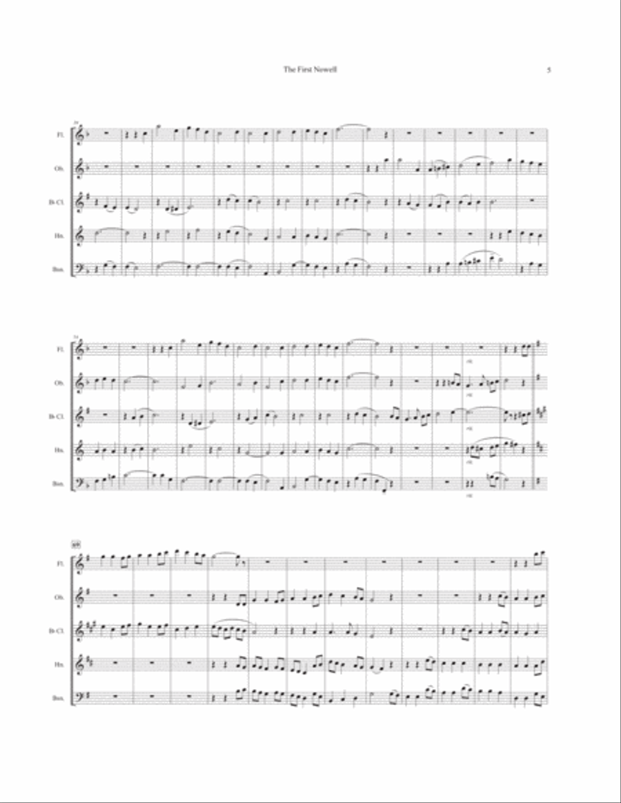 JOYFUL CHRISTMAS: Twelve Carol Settings for Woodwind Quintet Woodwind Quintet scores gallery preview page 5