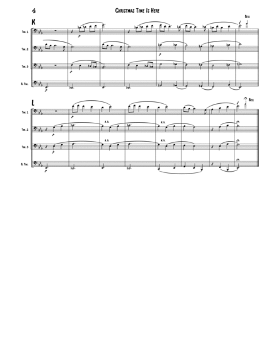 Christmas Time Is Here Brass Quartet scores gallery preview page 4