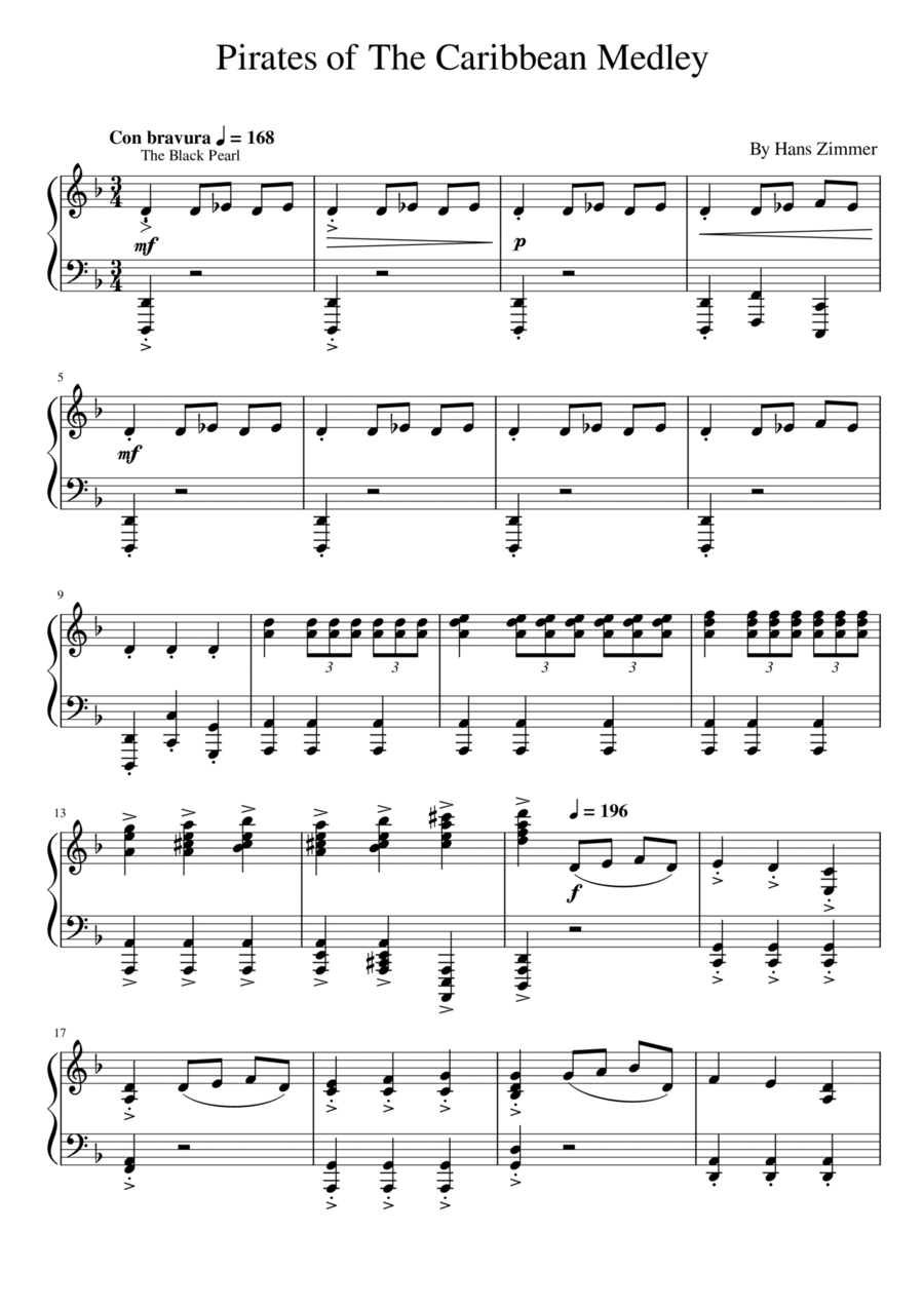 Pirates of the caribbean accordion sheet music deals