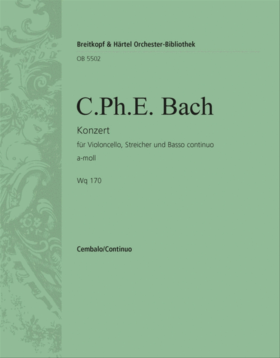Violoncello Concerto in A minor Wq 170 Orchestra scores gallery preview page 1