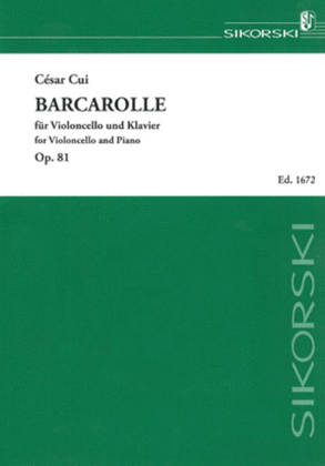 Book cover for Barcarolle, Op. 81