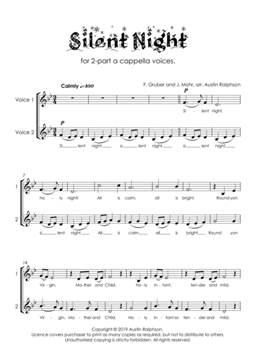 Silent Night - a cappella easy 2-part voices, for junior choir image number null