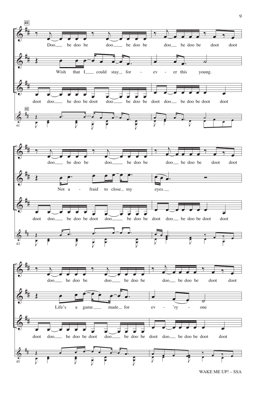 Wake Me Up! (arr. Deke Sharon) SSA scores gallery preview page 7