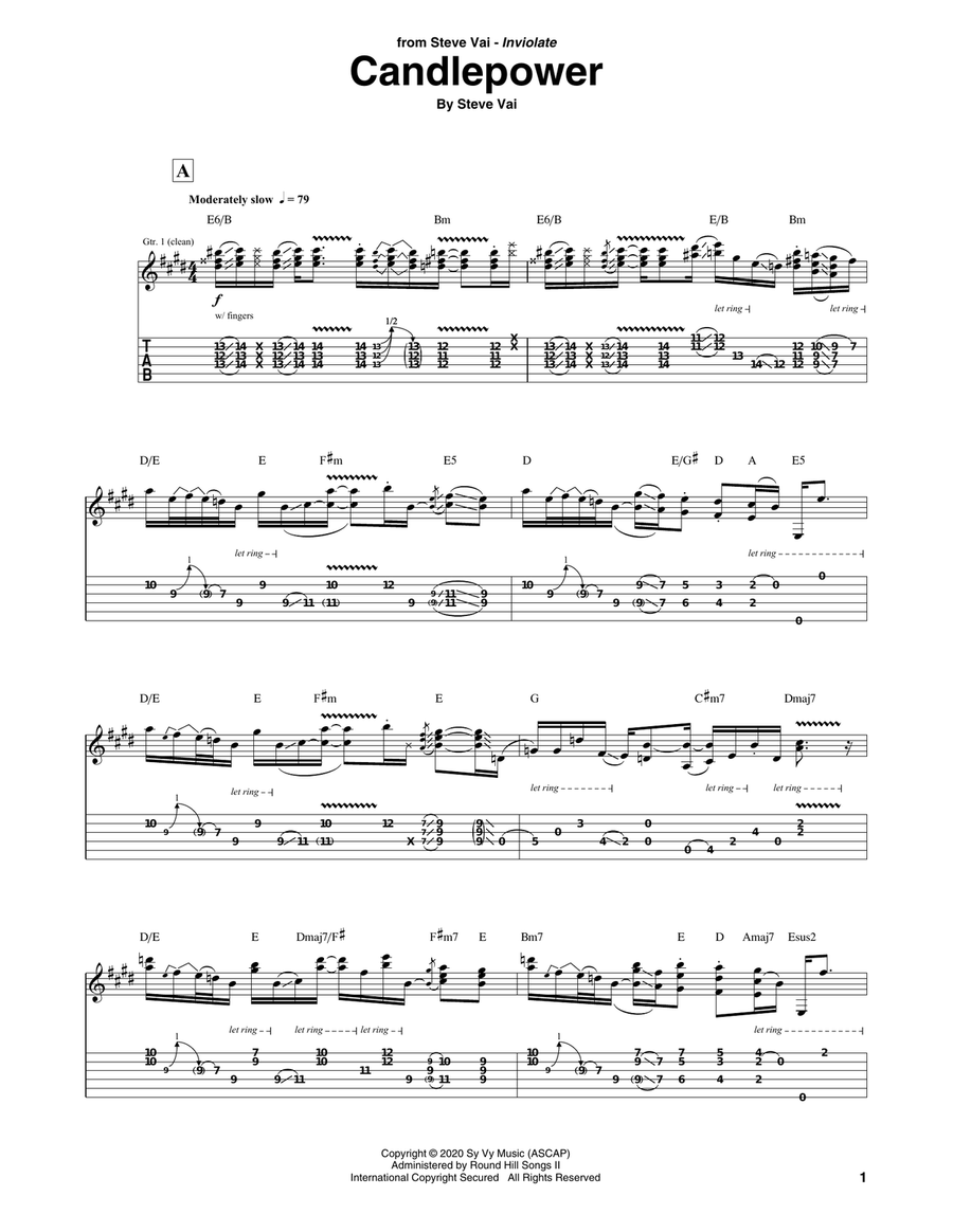 Candle Power Guitar Tablature scores gallery preview page 1