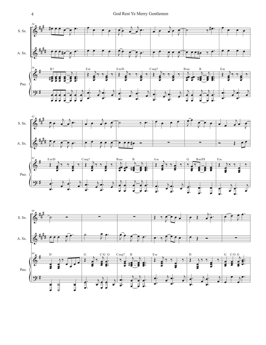 God Rest Ye Merry Gentlemen (Duet for Soprano and Alto Saxophone) Woodwind Duet scores gallery preview page 4