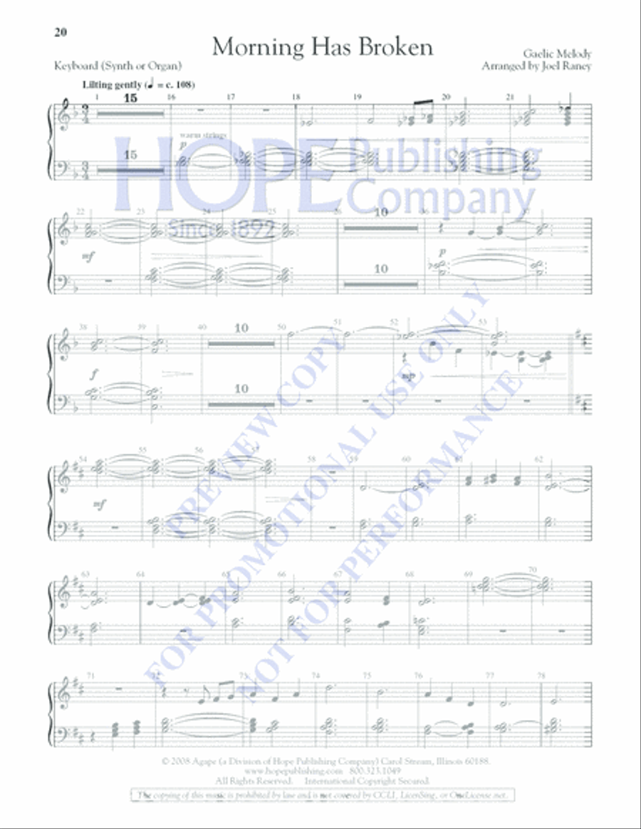 Morning Has Broken Morning Has Broken Handbell Choir scores gallery preview page 20