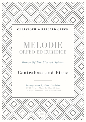 Melodie from Orfeo ed Euridice - Contrabass and Piano (Full Score and Parts)
