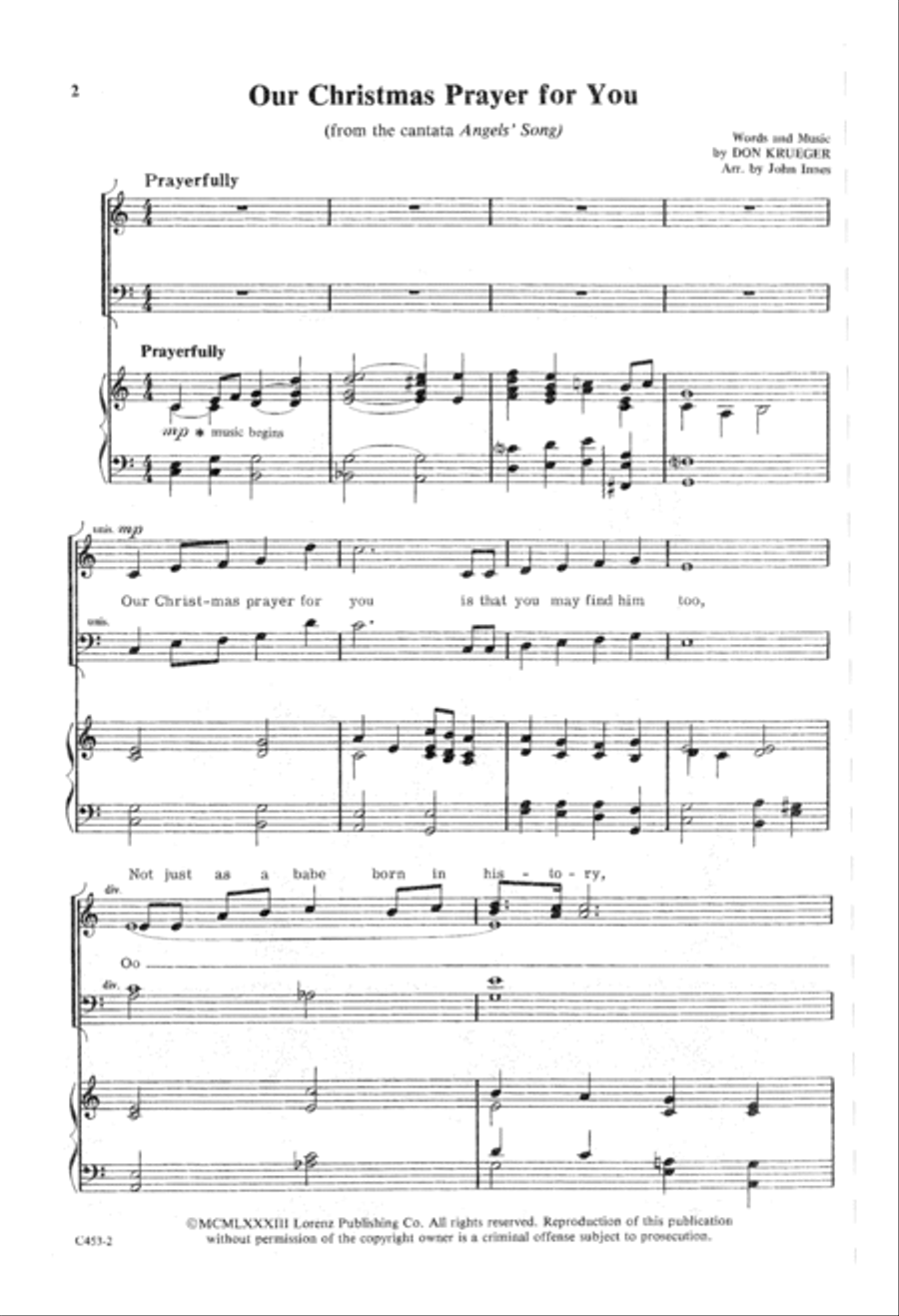 Our Christmas Prayer for You 4-Part scores gallery preview page 3