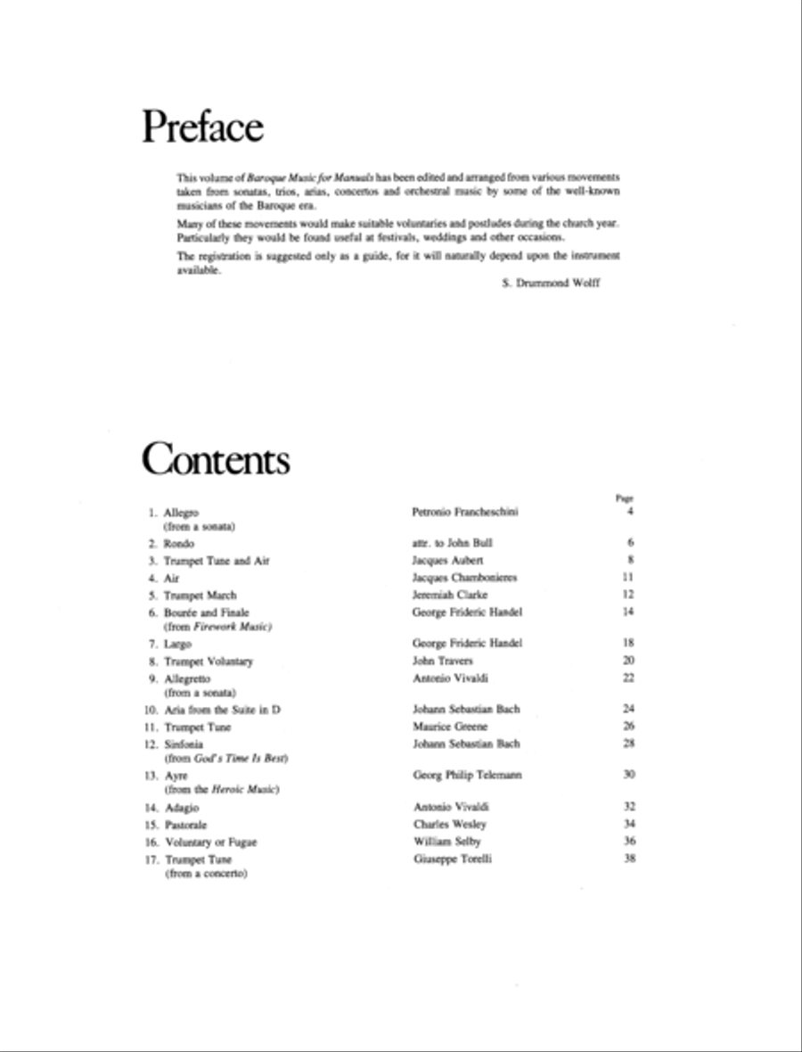 Baroque Music for Manuals, Vol. V