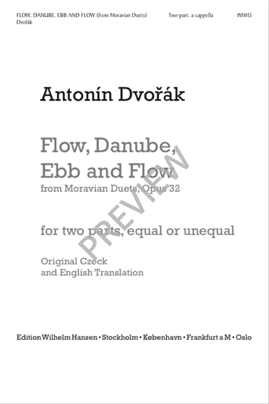 Flow, Danube, Ebb and Flow (from Moravian Duets) 2-Part scores gallery preview page 2
