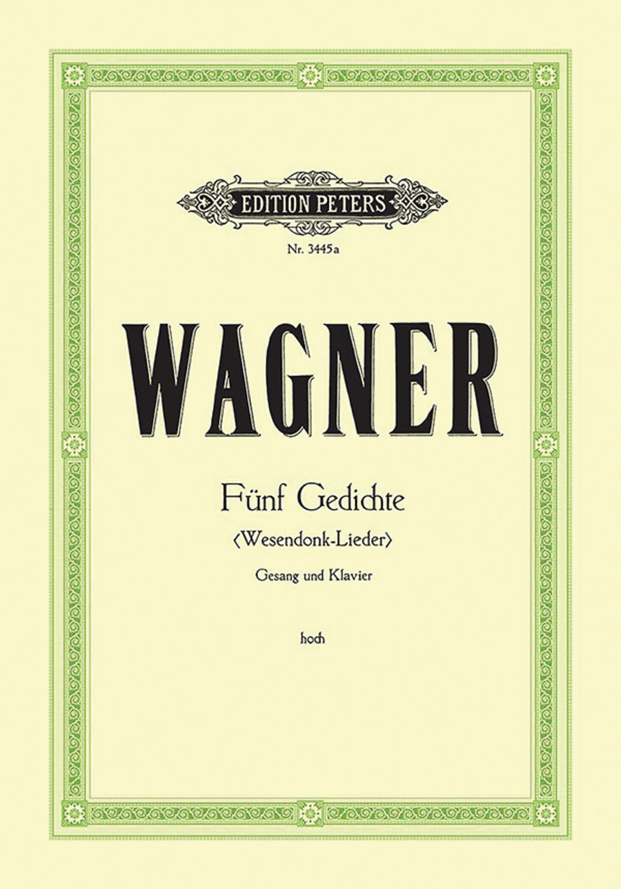 Wesendonck-Lieder -- 5 Songs for Female Voice and Piano (High Voice) High Voice scores gallery preview page 1