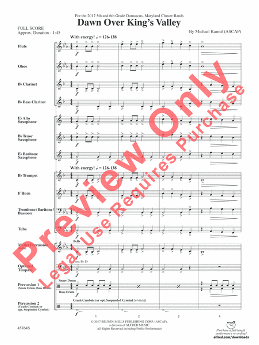 Dawn Over King's Valley Dawn Over King's Valley Concert Band scores gallery preview page 3