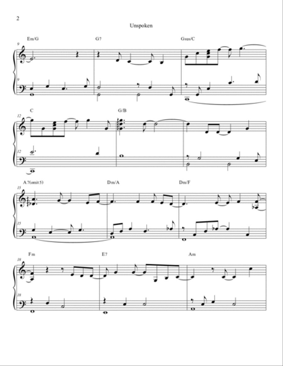 Unspoken Unspoken Piano Solo scores gallery preview page 3