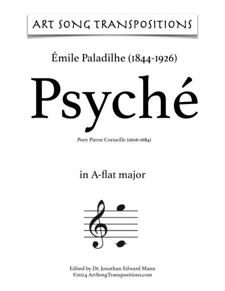 PALADILHE: Psyché (transposed to A major, A-flat major, and G major) by Emile Paladilhe Voice - Digital Sheet Music