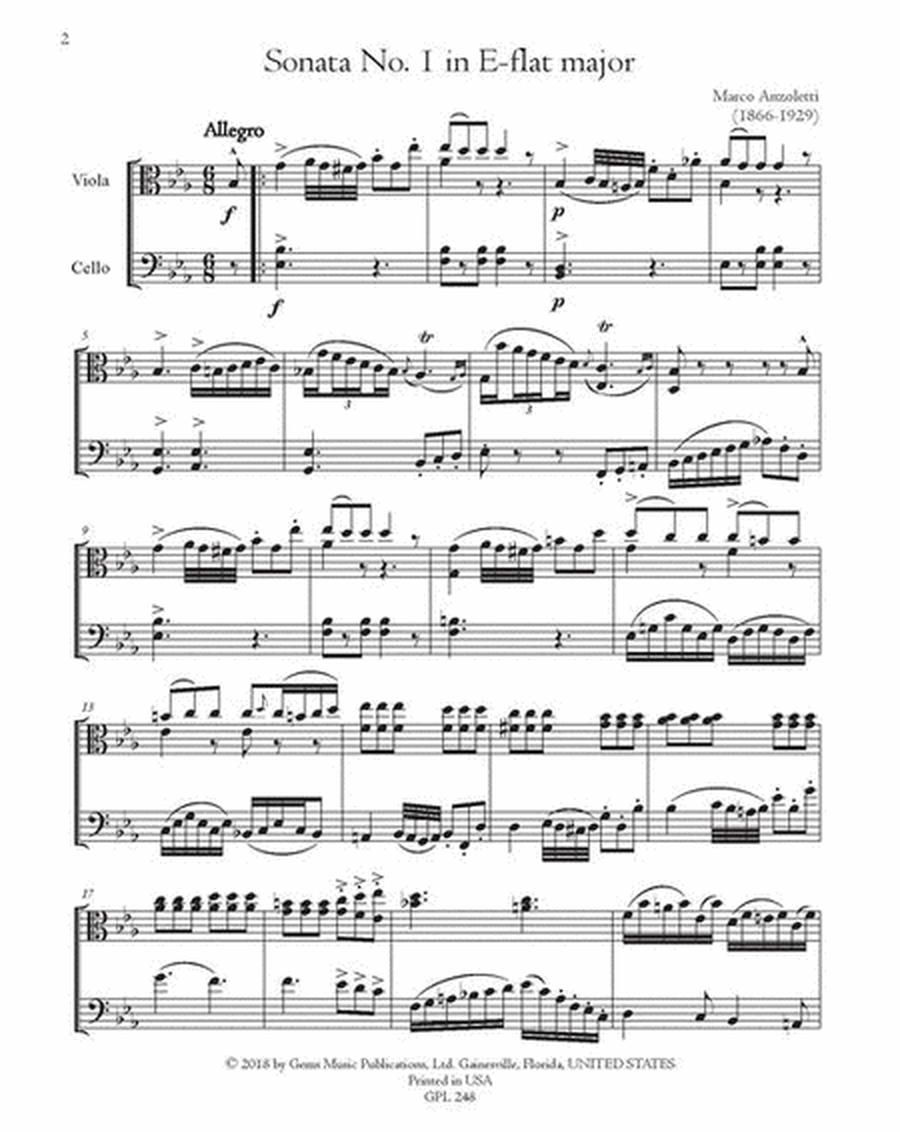 2 Sonatas in E-flat major and g minor for viola and cello (1901)