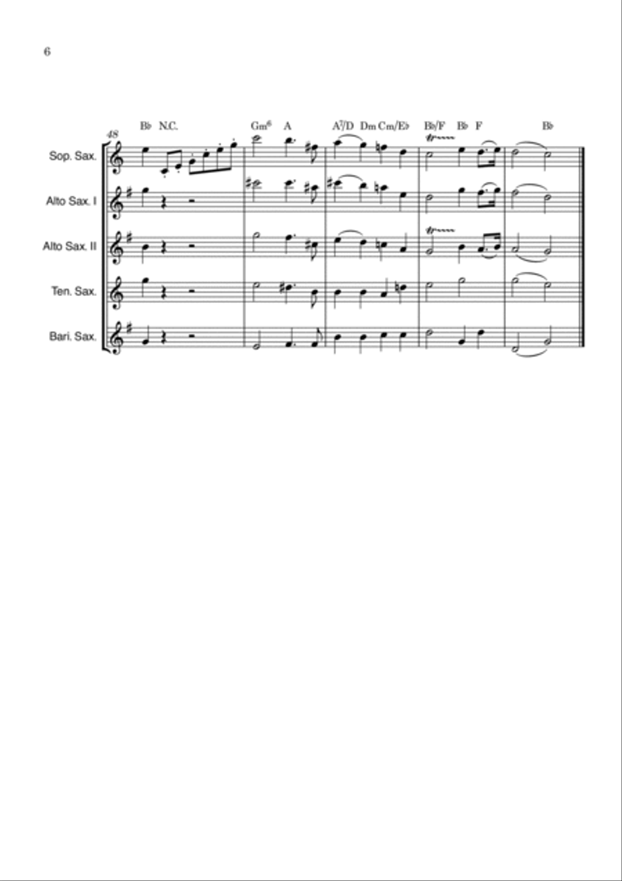 Wedding March Wedding March Saxophone Quintet scores gallery preview page 6
