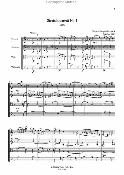 Streichquartett Nr. 1 d-Moll op. 4 (1825)