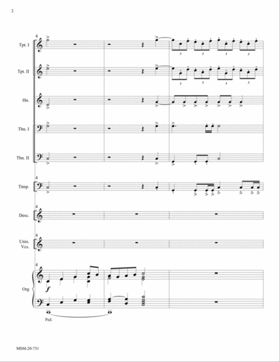 Three Congregational Hymn Settings for Brass Unison Choir scores gallery preview page 2