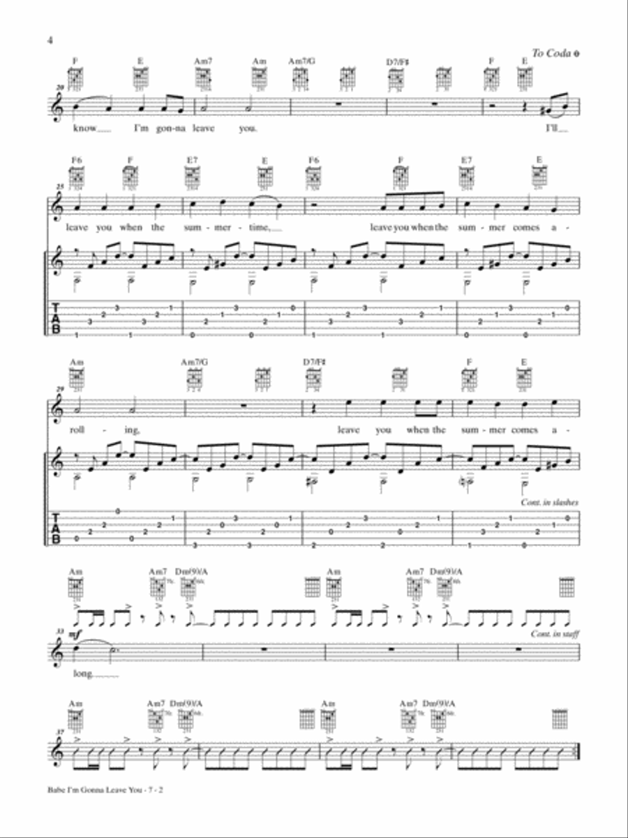Ultimate Easy Guitar Play-Along -- Led Zeppelin Guitar Tablature scores gallery preview page 10