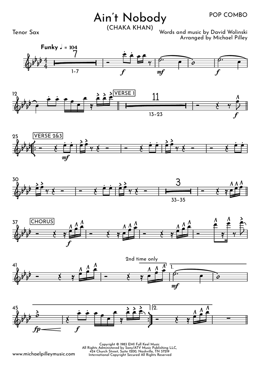 Ain't Nobody Small Ensemble scores gallery preview page 5