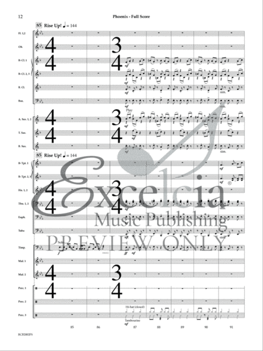 Phoenix (Score) Concert Band scores gallery preview page 13