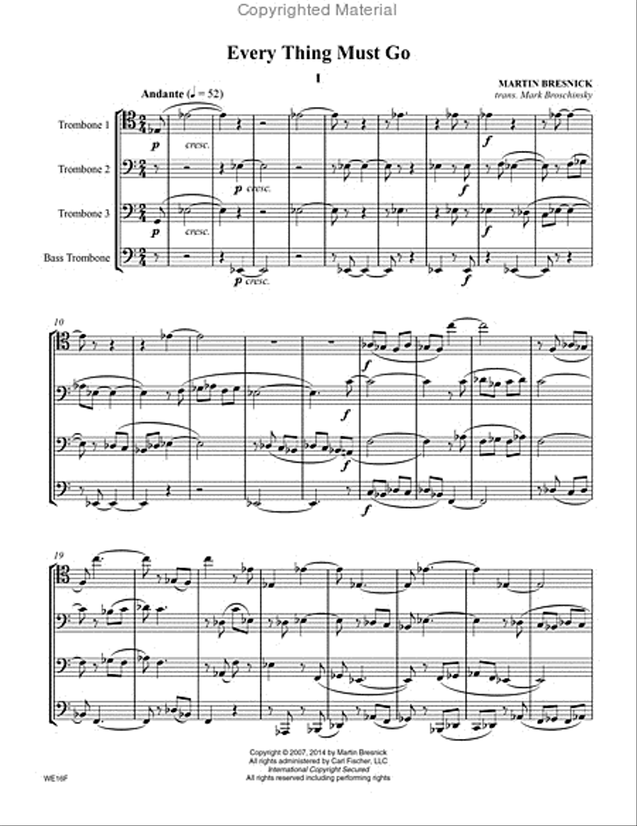 Everything Must Go Trombone Quartet scores gallery preview page 2