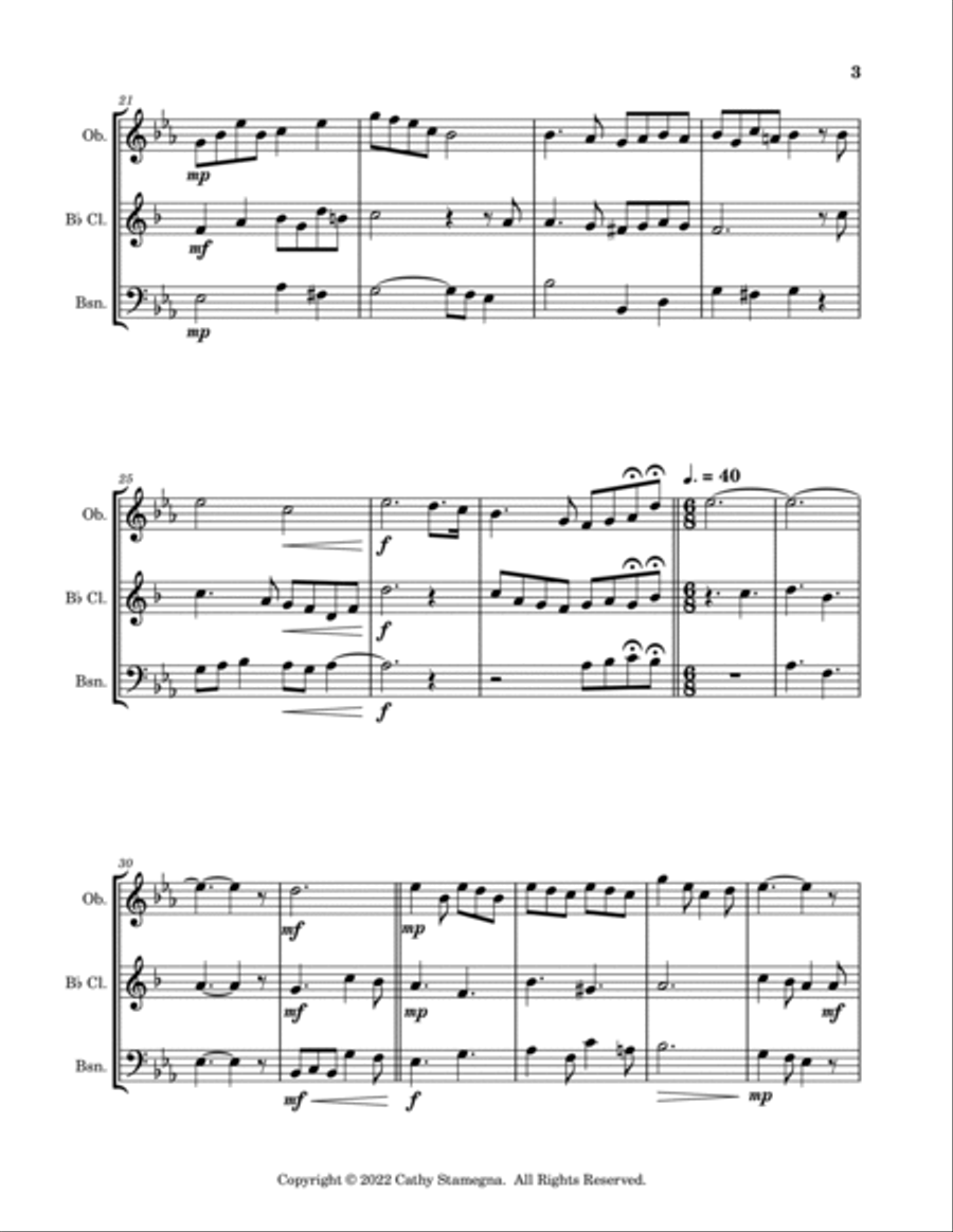 I’ll Take You Home Again, Kathleen (Woodwind Trio: Oboe, Bb Clarinet, Bassoon) Woodwind Trio scores gallery preview page 4