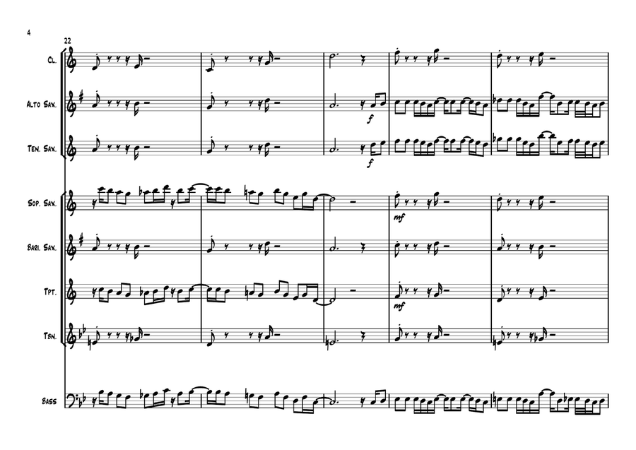 Gospel March - Monsters University Jazz Ensemble scores gallery preview page 4